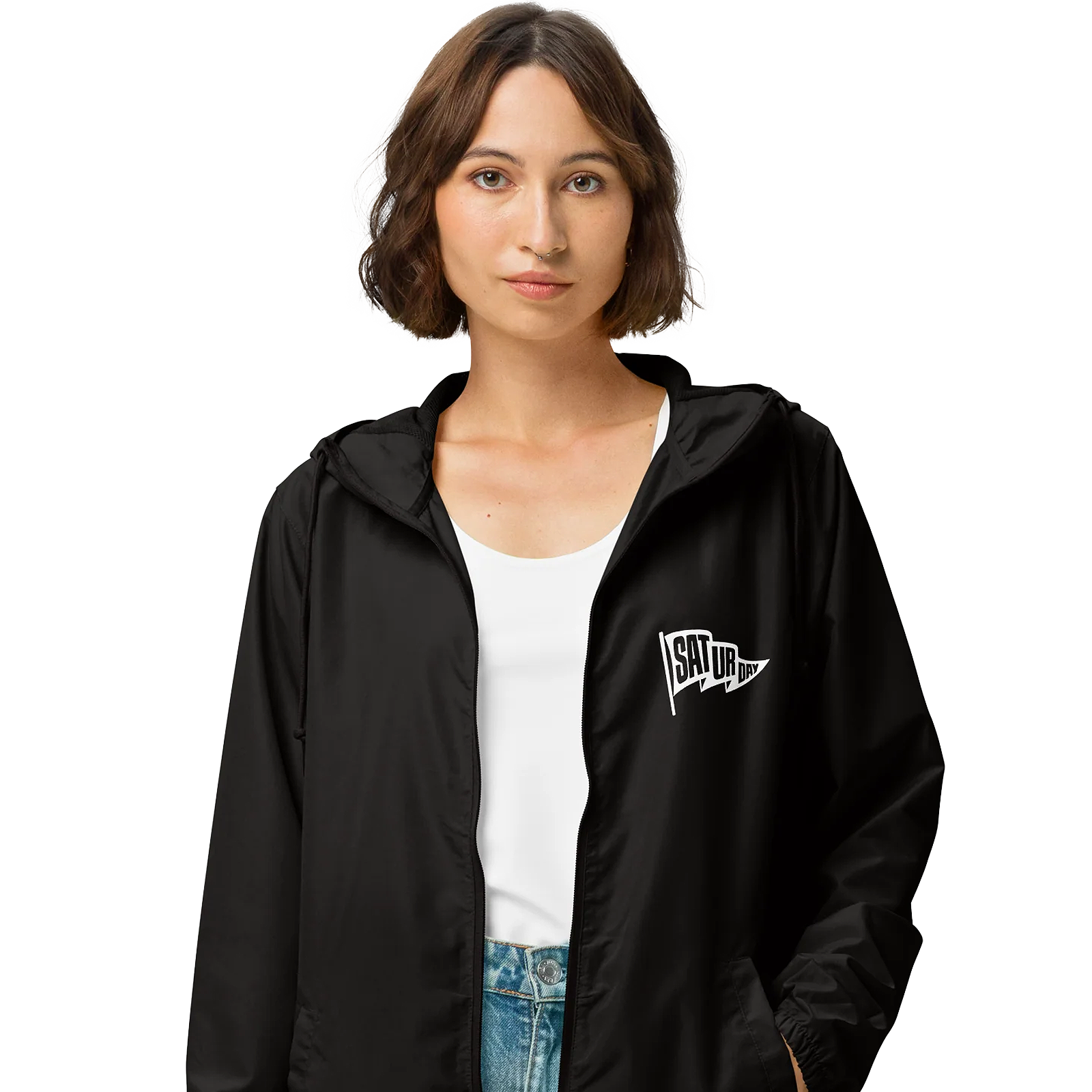 Pin Flag Zip-Up Windbreaker